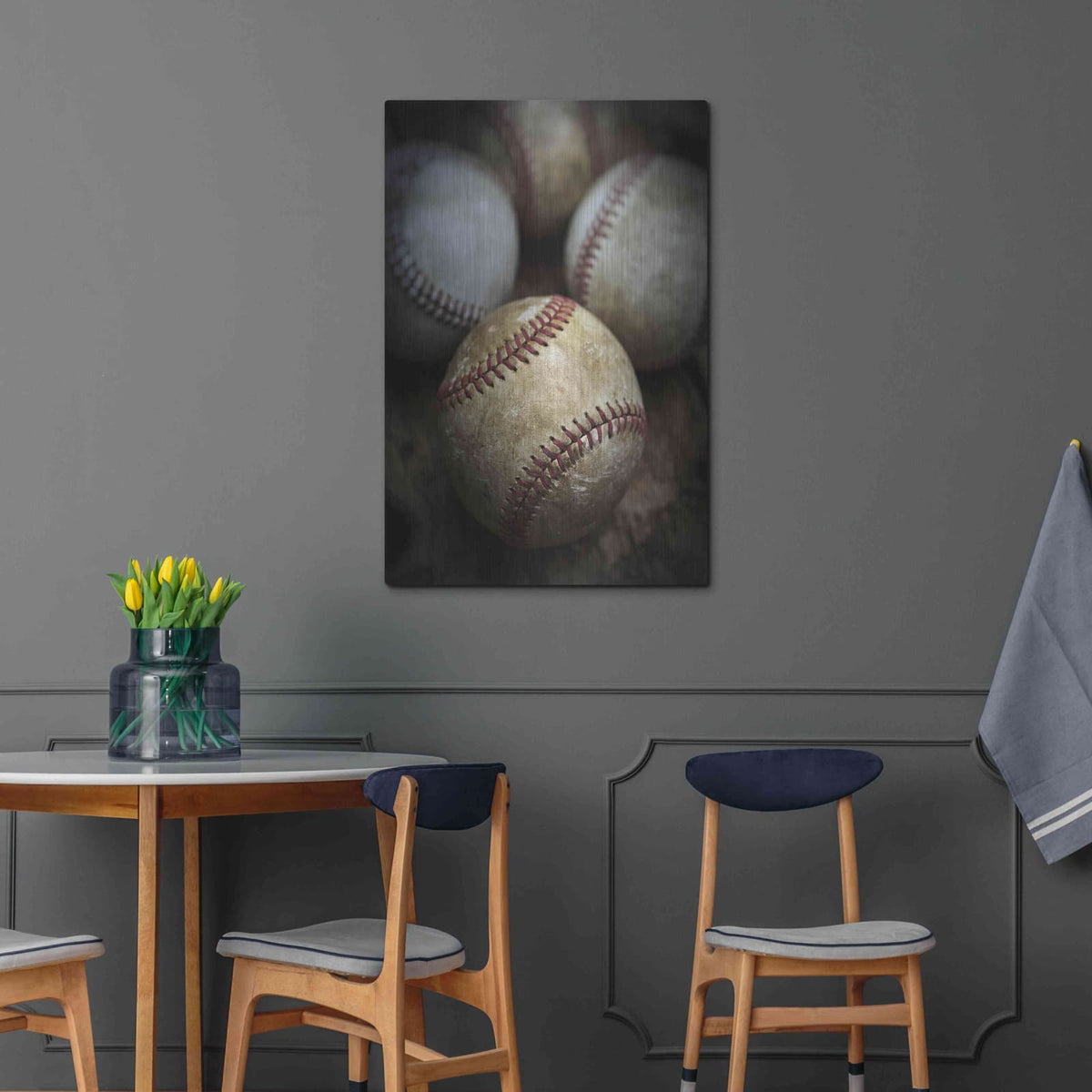 'Old Baseball' by Edward M. Fielding – Metal Wall Art, 24x36 room view
