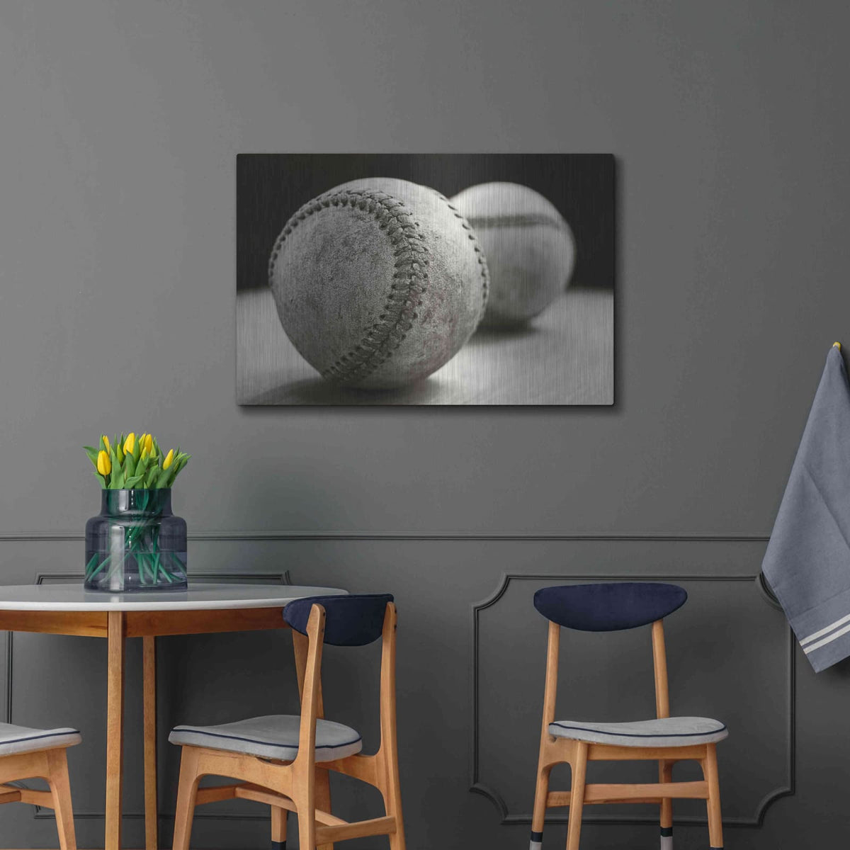 'Old Baseballs' by Edward M. Fielding – Metal Wall Art, 36x24 room view