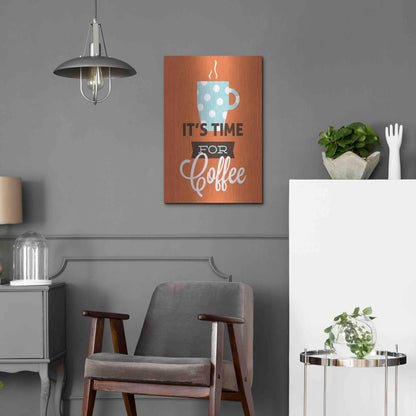 Luxe Metal Art 'Coffee Time (Orange)' by Genesis Duncan, Metal Wall Art,16x24