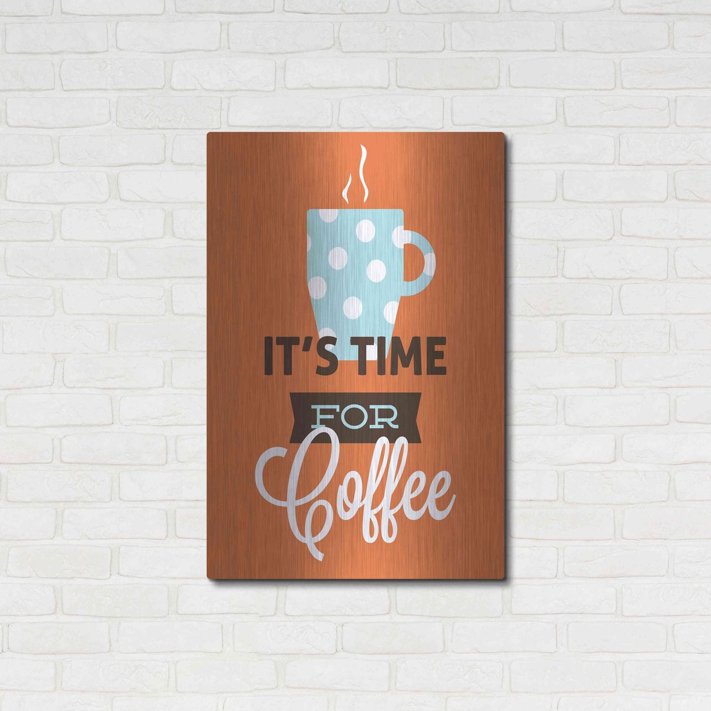 Luxe Metal Art 'Coffee Time (Orange)' by Genesis Duncan, Metal Wall Art,24x36