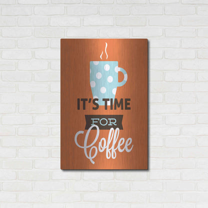 Luxe Metal Art 'Coffee Time (Orange)' by Genesis Duncan, Metal Wall Art,24x36