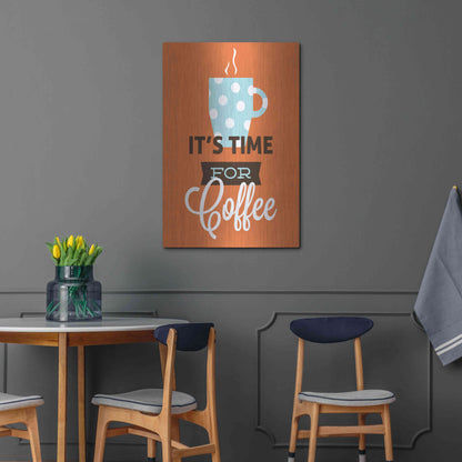 Luxe Metal Art 'Coffee Time (Orange)' by Genesis Duncan, Metal Wall Art,24x36