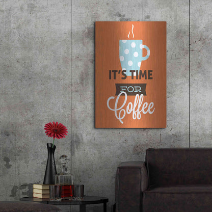 Luxe Metal Art 'Coffee Time (Orange)' by Genesis Duncan, Metal Wall Art,24x36