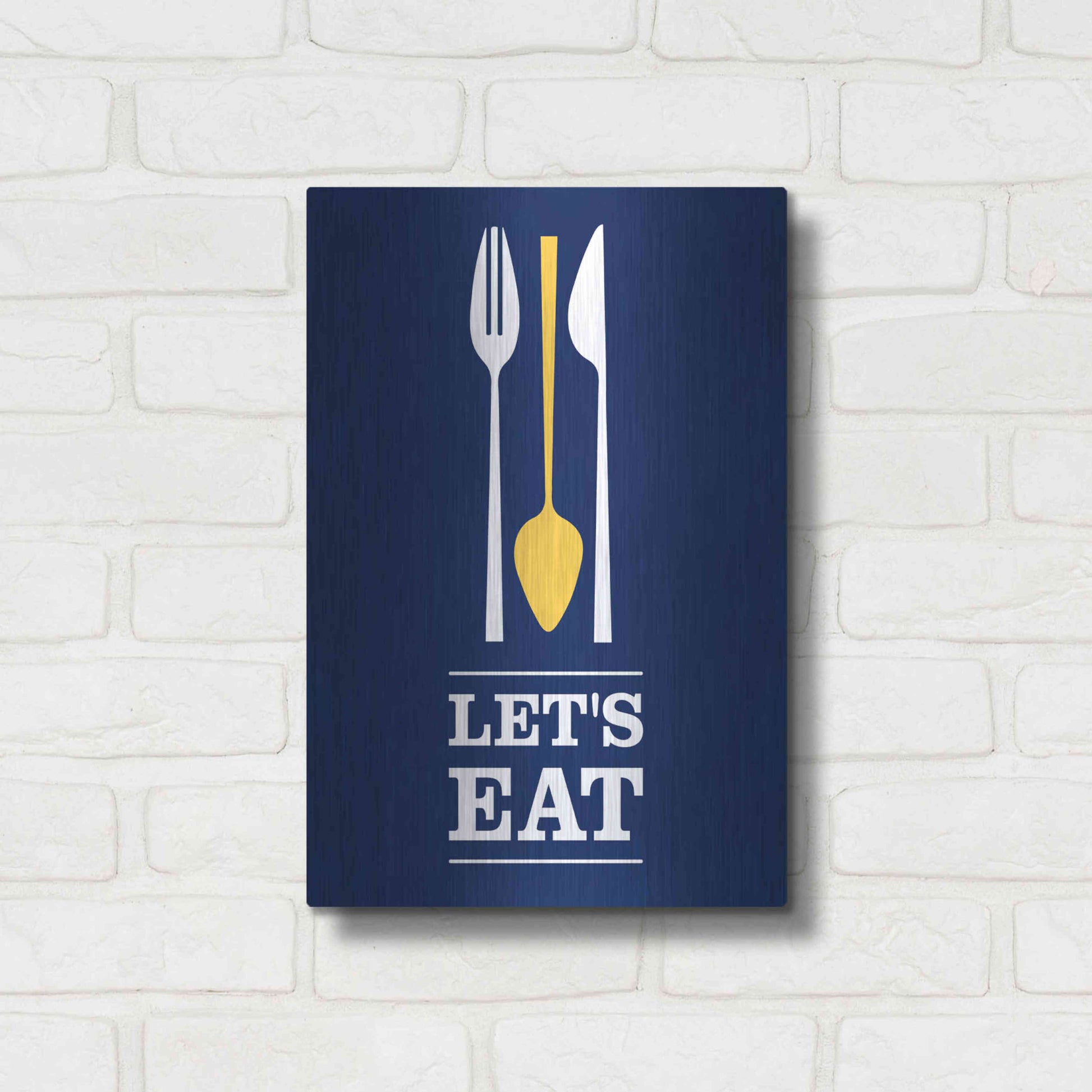 Luxe Metal Art 'Let’s Eat' by Genesis Duncan, Metal Wall Art,12x16