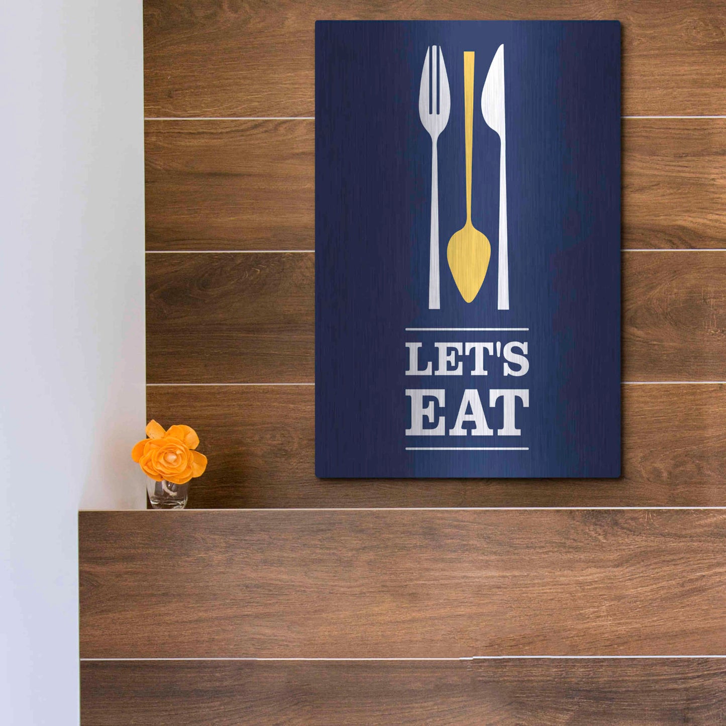 Luxe Metal Art 'Let’s Eat' by Genesis Duncan, Metal Wall Art,12x16