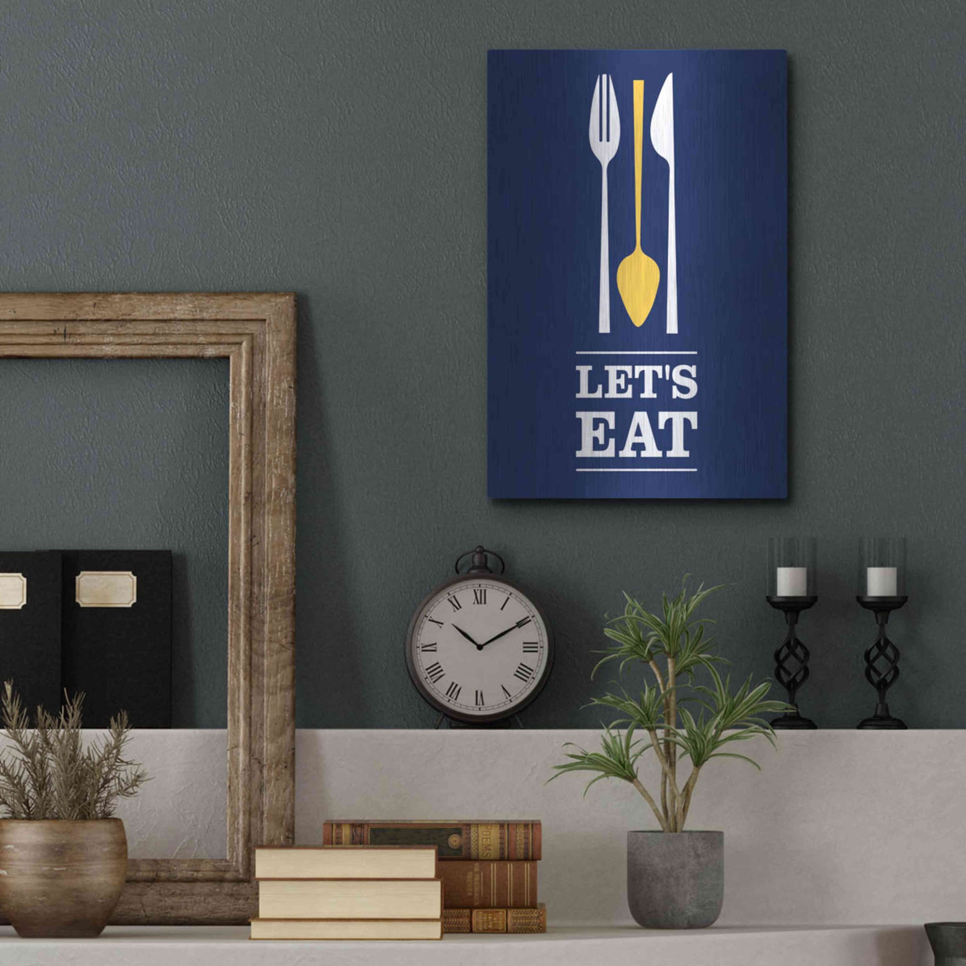 Luxe Metal Art 'Let’s Eat' by Genesis Duncan, Metal Wall Art,12x16