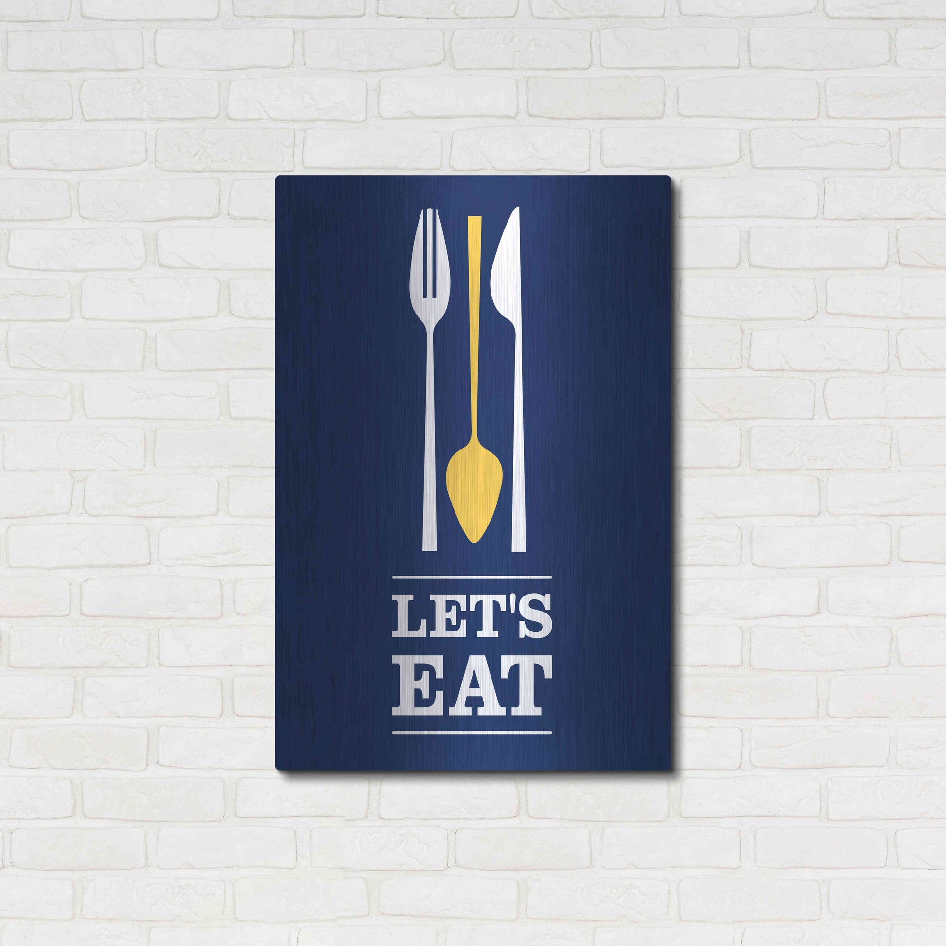 Luxe Metal Art 'Let’s Eat' by Genesis Duncan, Metal Wall Art,24x36