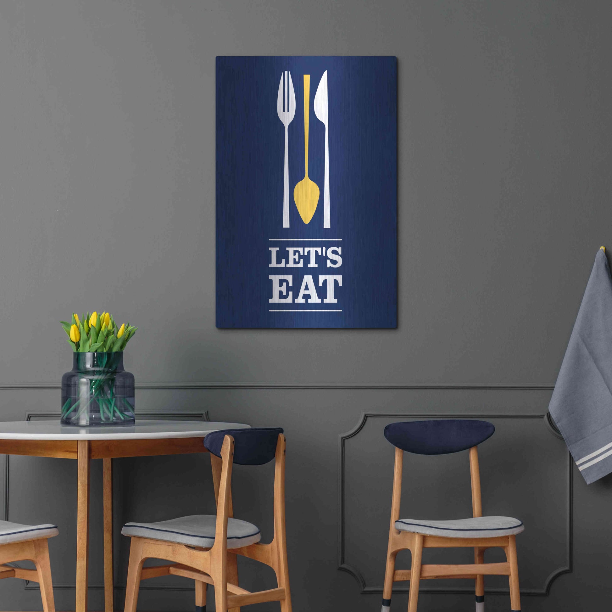 Luxe Metal Art 'Let’s Eat' by Genesis Duncan, Metal Wall Art,24x36