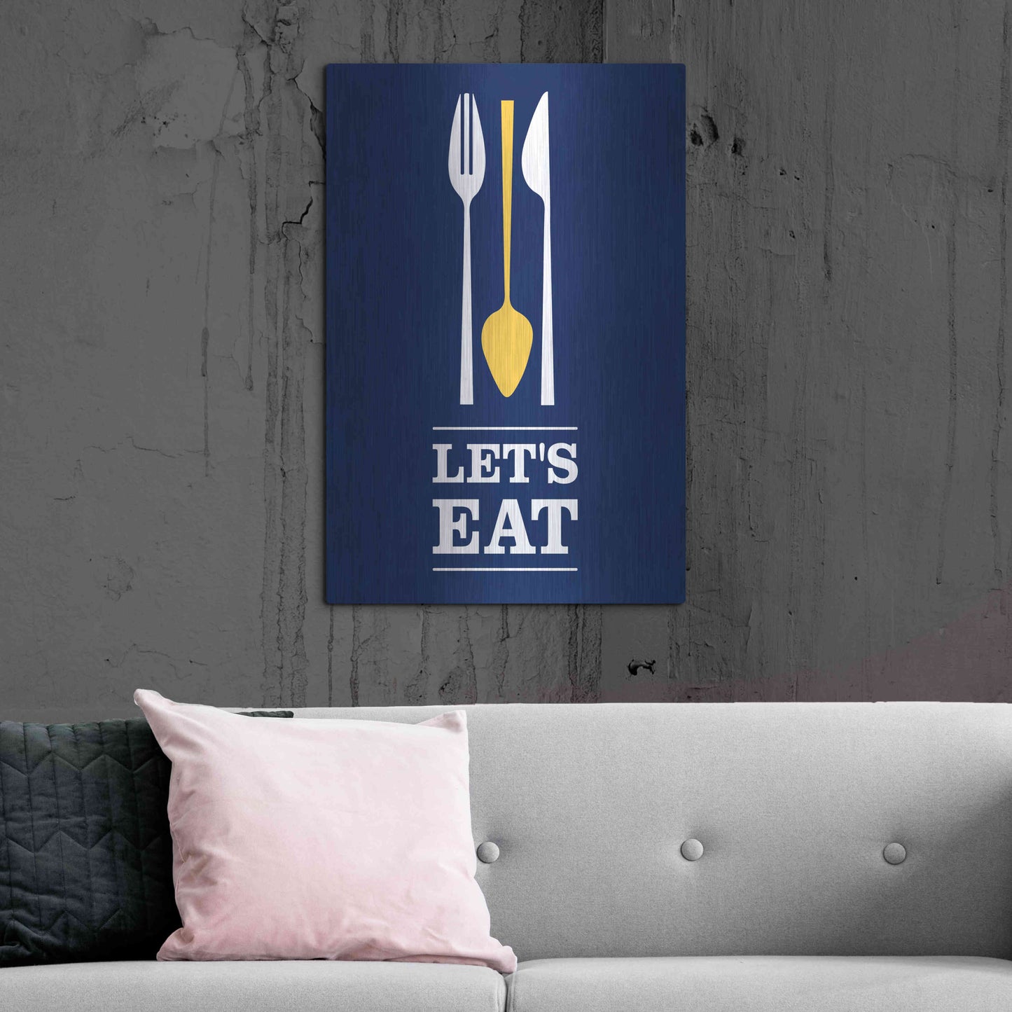 Luxe Metal Art 'Let’s Eat' by Genesis Duncan, Metal Wall Art,24x36