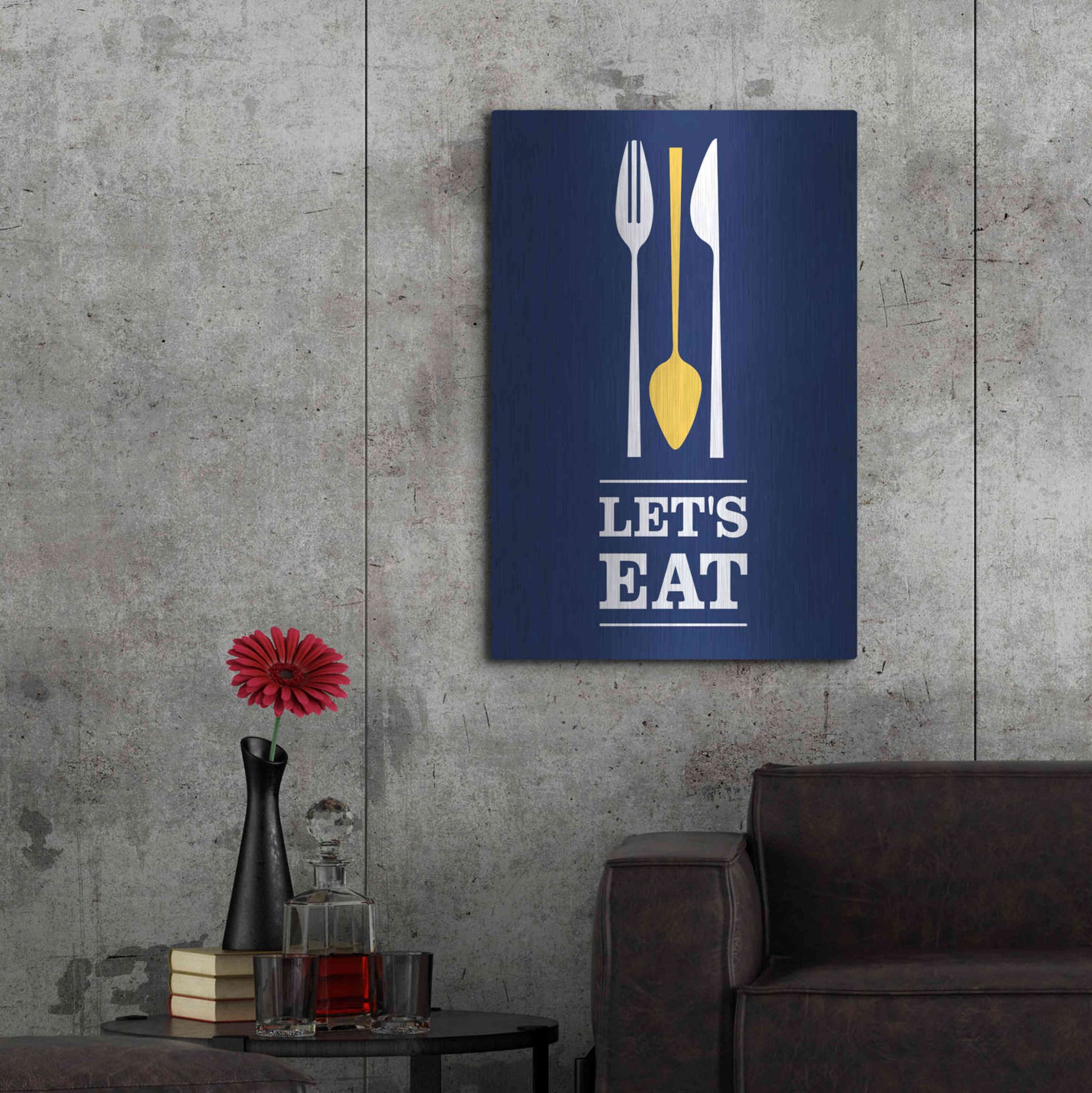 Luxe Metal Art 'Let’s Eat' by Genesis Duncan, Metal Wall Art,24x36