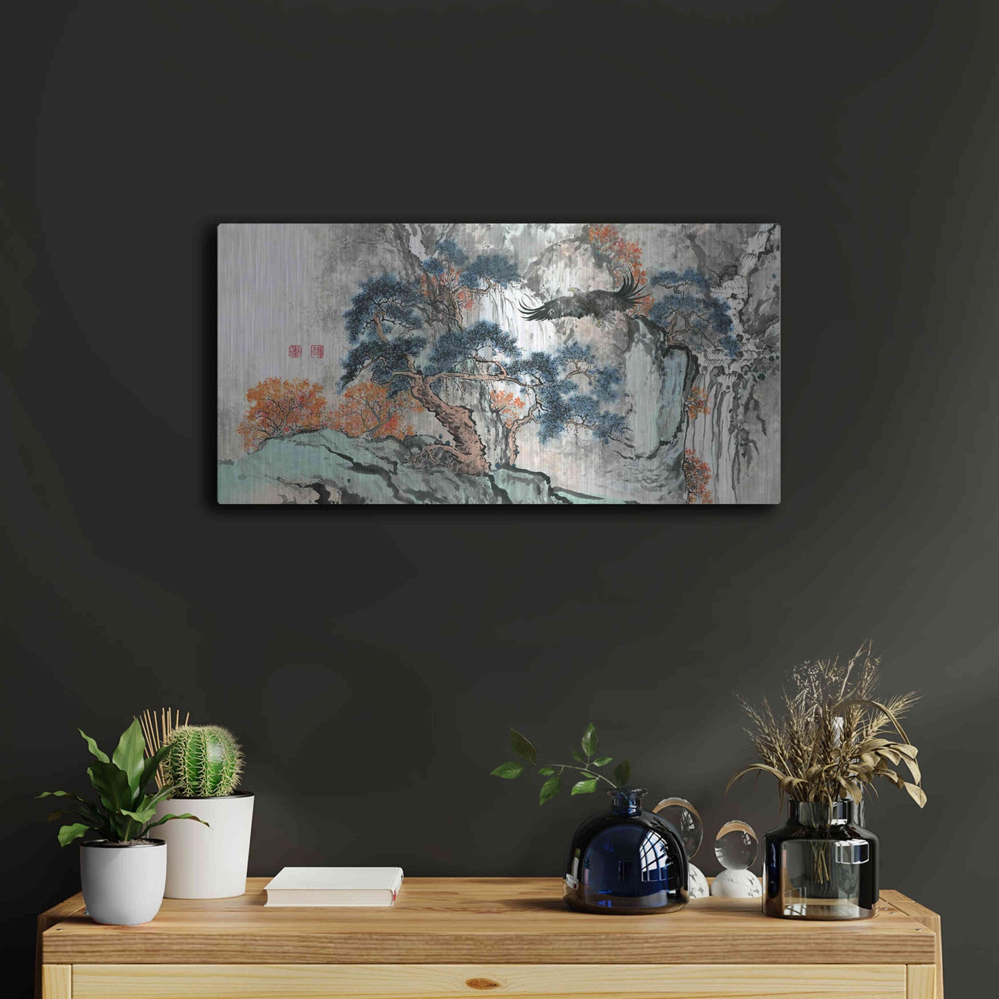 Luxe Metal Art 'Bird's Eye View' by River Han, Metal Wall Art,24x12