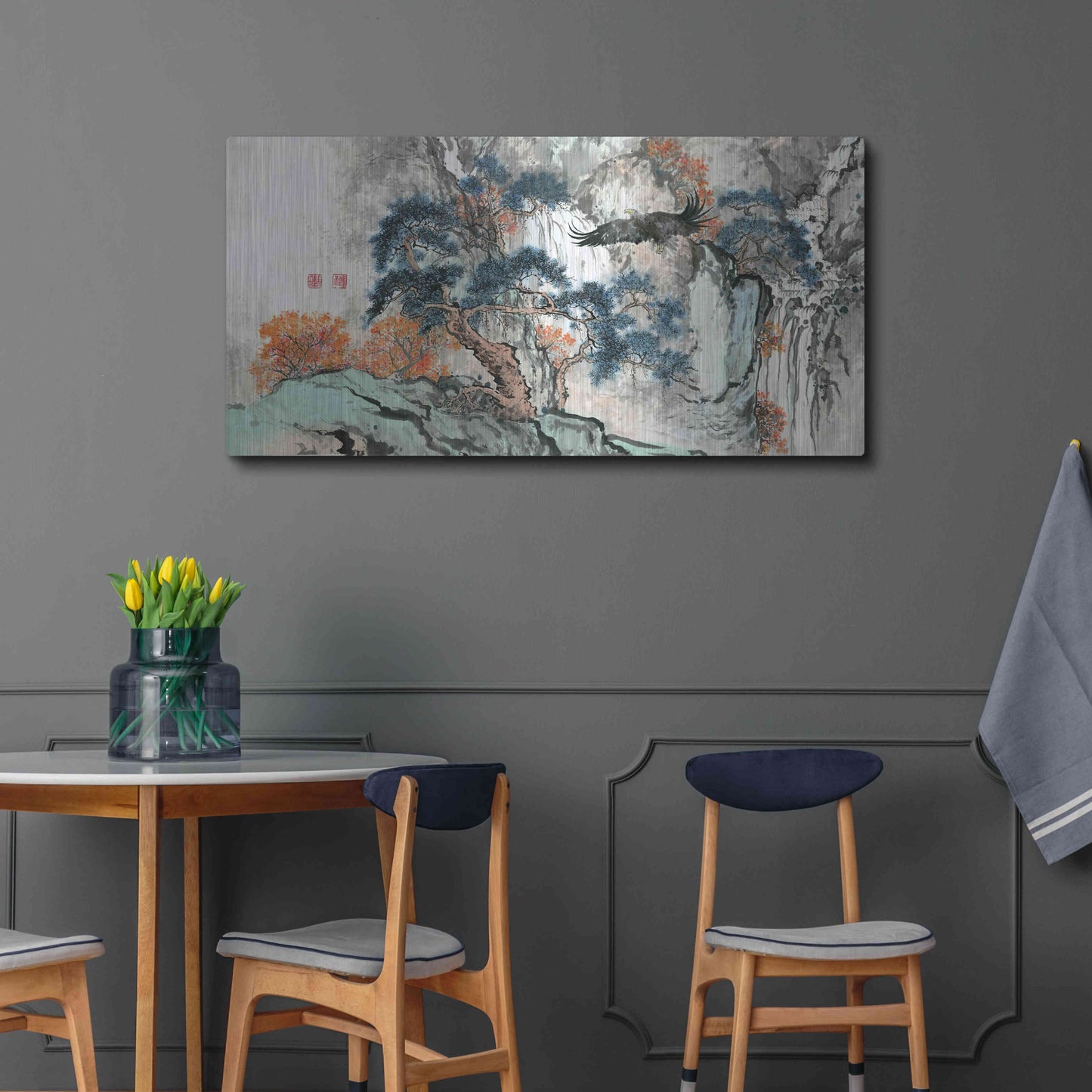 Luxe Metal Art 'Bird's Eye View' by River Han, Metal Wall Art,48x24