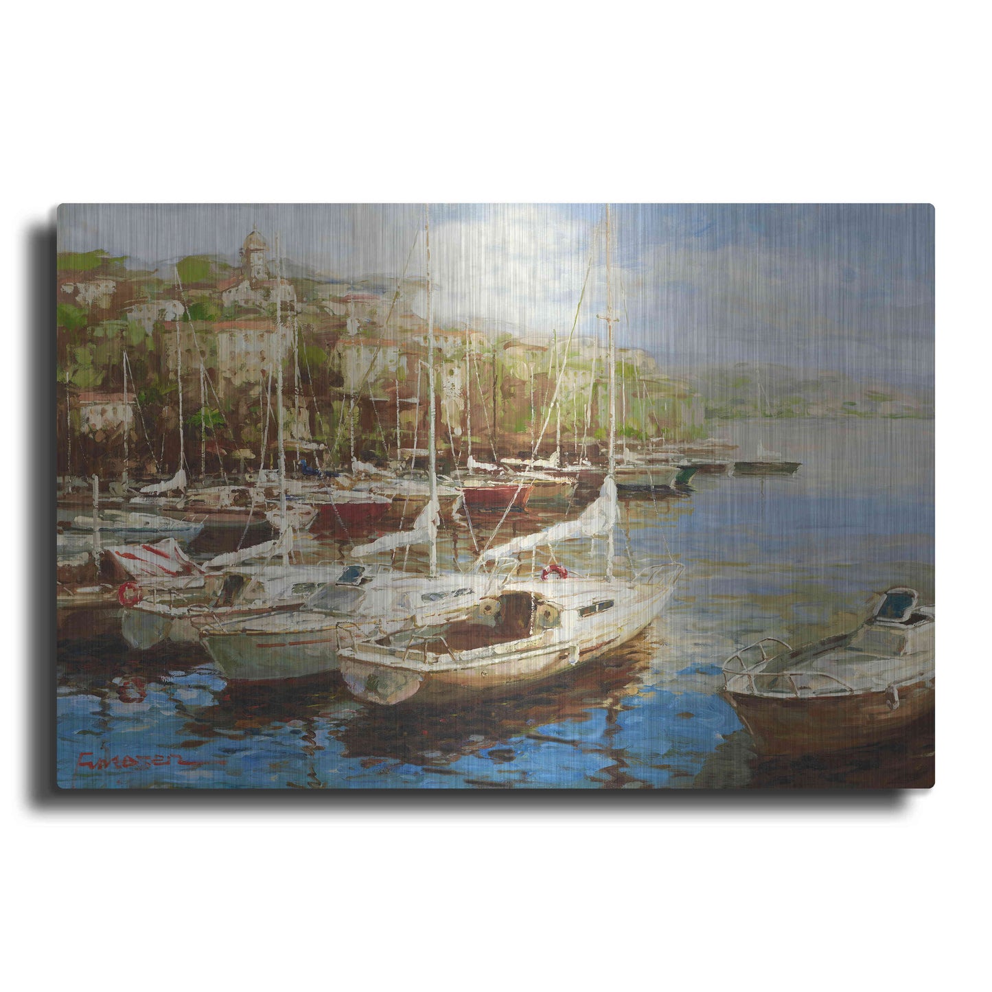 Luxe Metal Art 'Harbor Bay' by Furtesen, Metal Wall Art