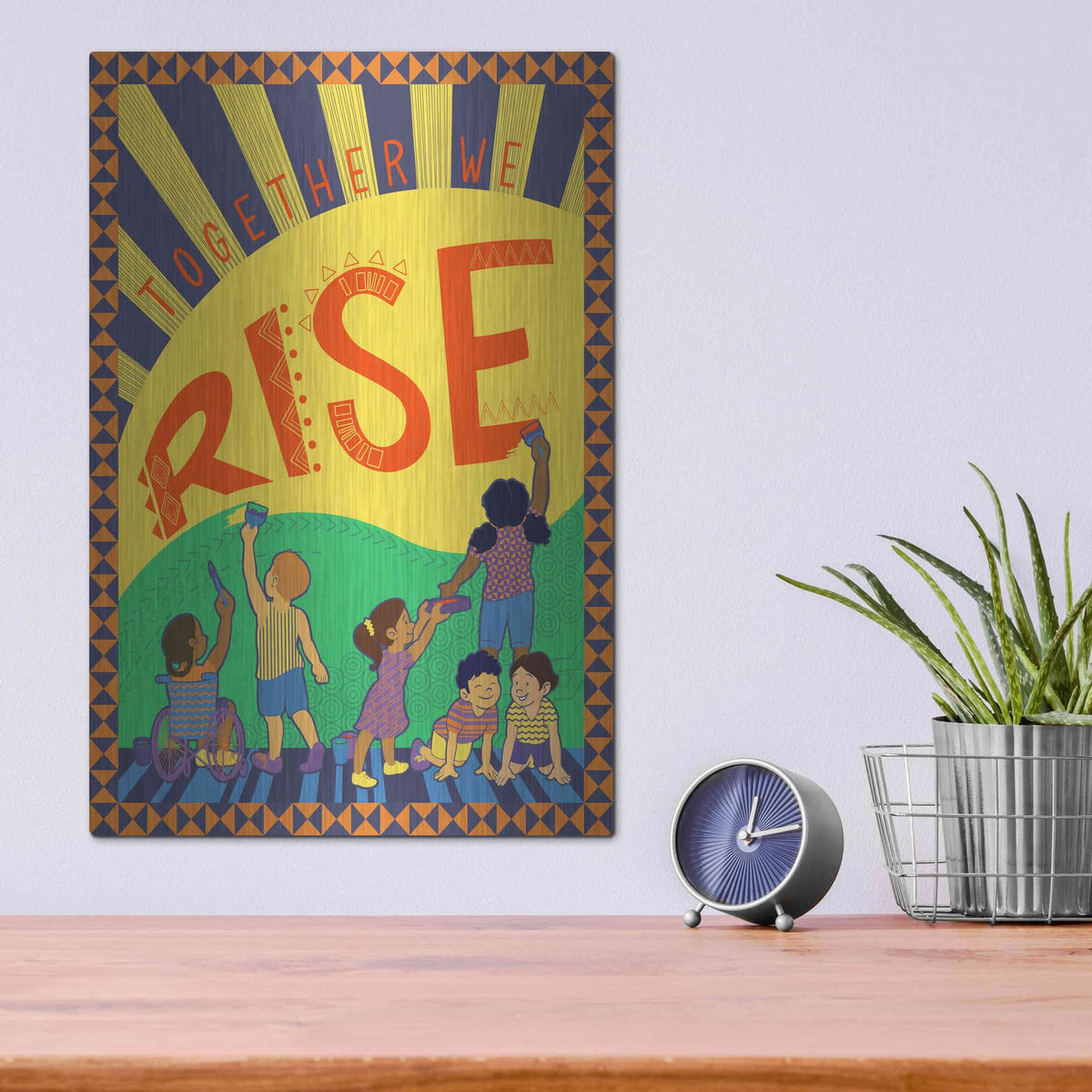 'Together We Rise' by Kris Duran – Metal Wall Art, 12x16 room view