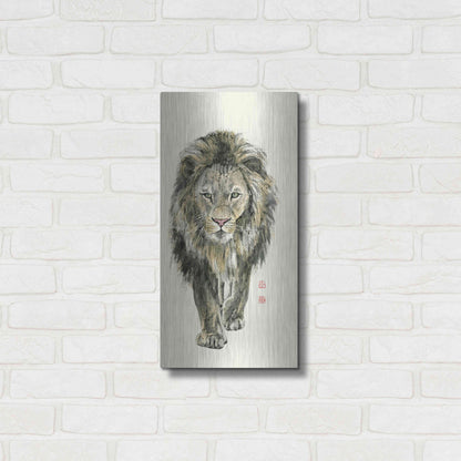 Luxe Metal Art 'Majestic King of the Jungle' by River Han, Metal Wall Art,12x24
