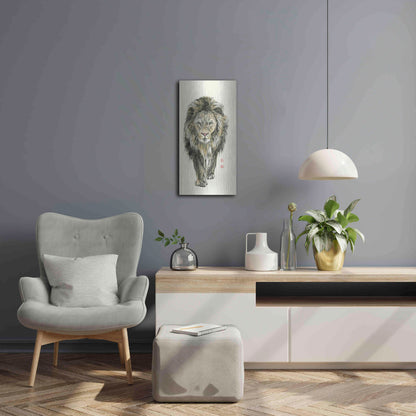 Luxe Metal Art 'Majestic King of the Jungle' by River Han, Metal Wall Art,12x24