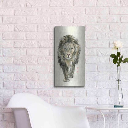 Luxe Metal Art 'Majestic King of the Jungle' by River Han, Metal Wall Art,12x24