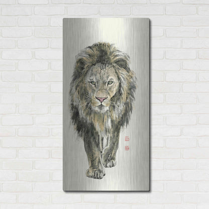 Luxe Metal Art 'Majestic King of the Jungle' by River Han, Metal Wall Art,24x48