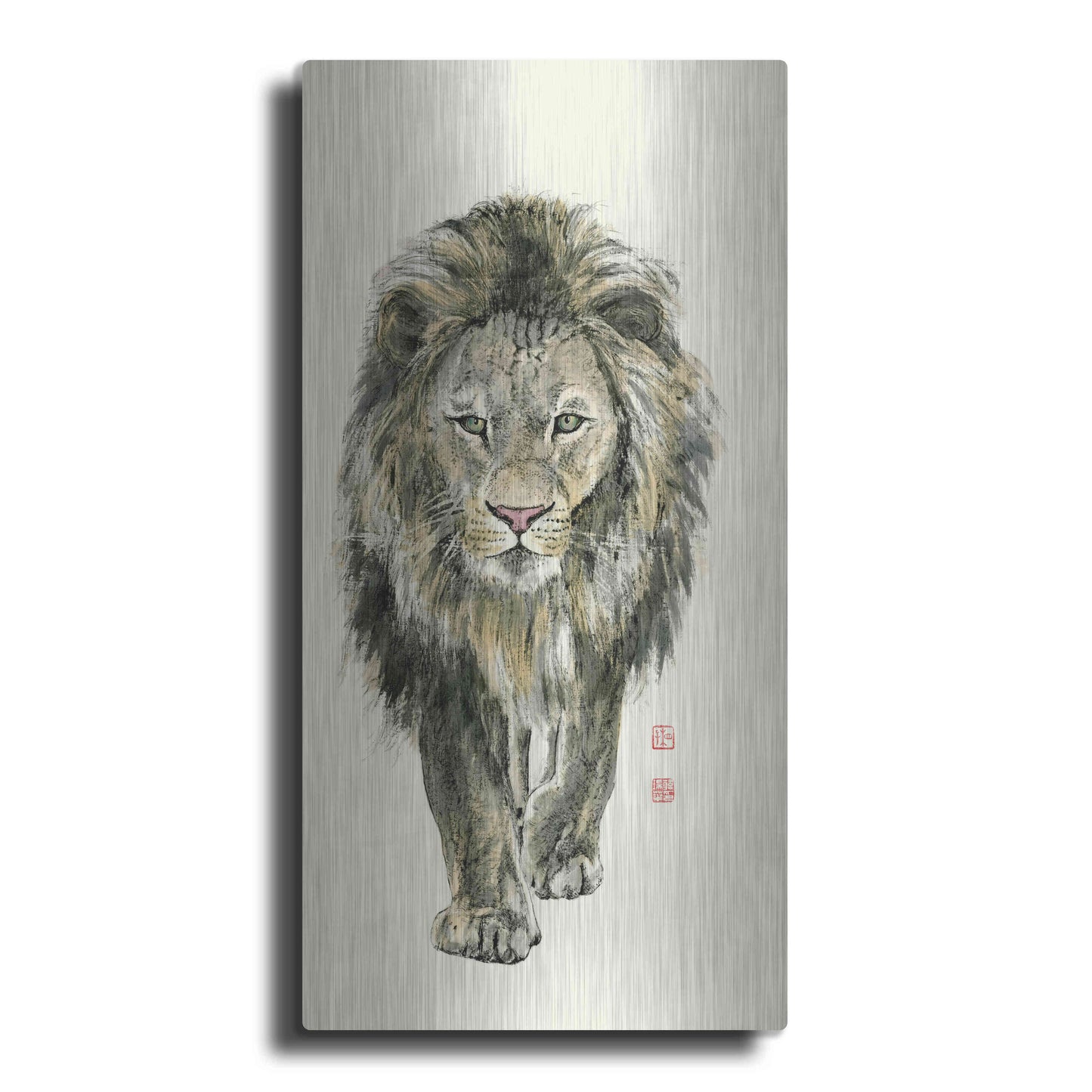 Luxe Metal Art 'Majestic King of the Jungle' by River Han, Metal Wall Art