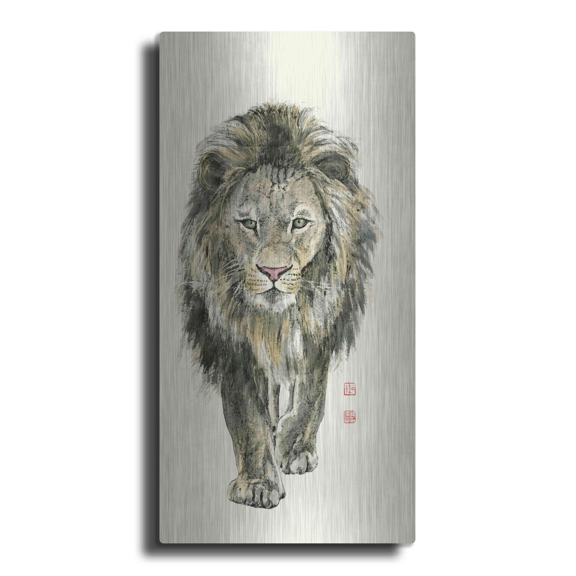 Luxe Metal Art 'Majestic King of the Jungle' by River Han, Metal Wall Art