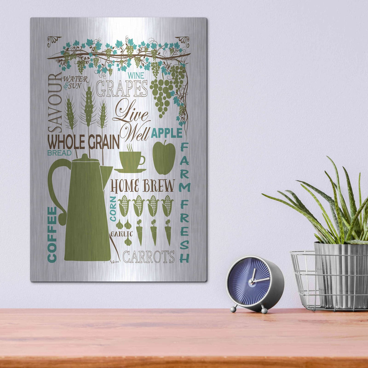 'Culinary Love 2 in Color' by Leslie Fuqua – Metal Wall Art, 12x16 room view