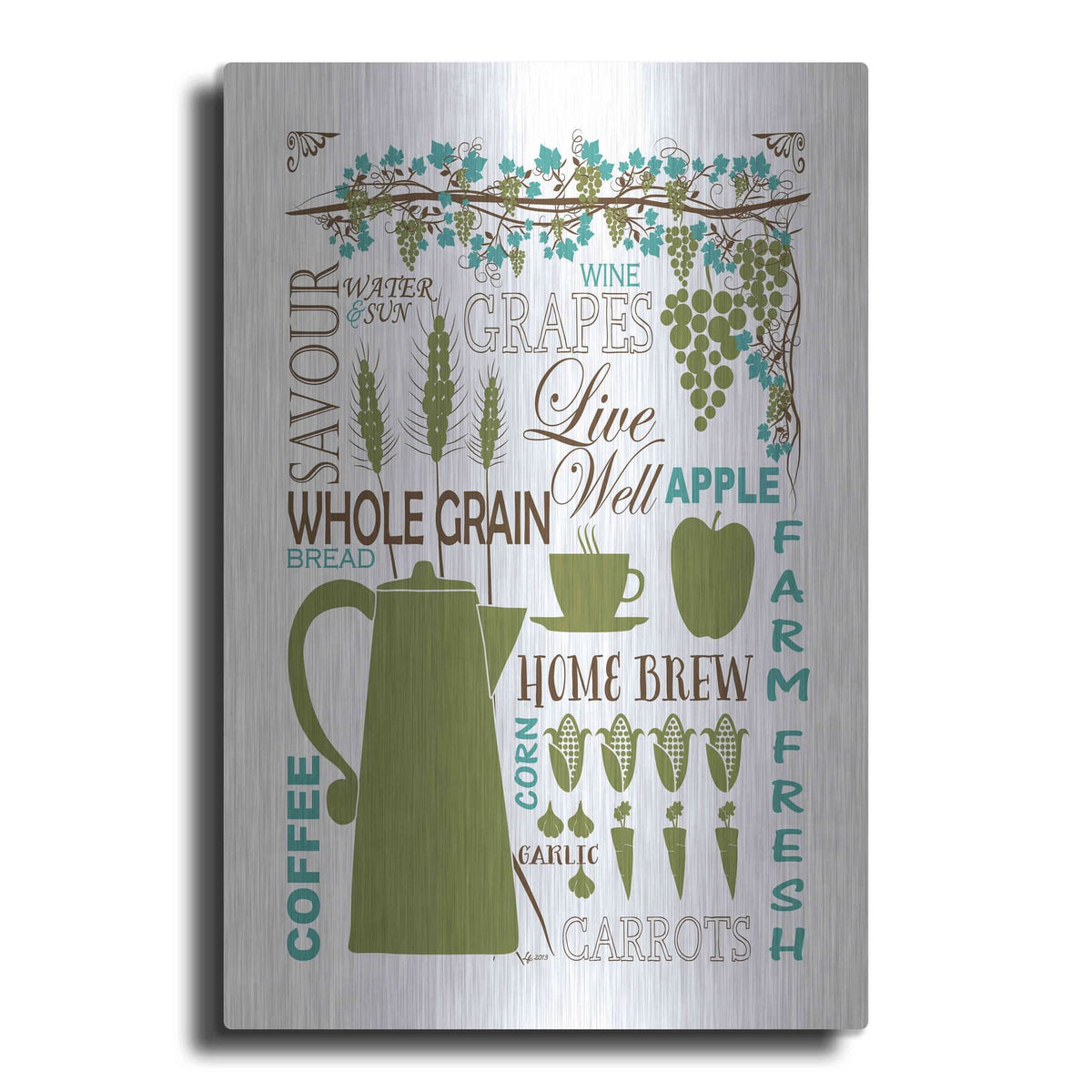 'Culinary Love 2 in Color' by Leslie Fuqua – Metal Wall Art