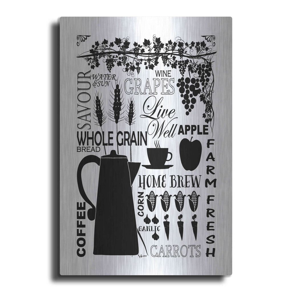 'Culinary Love 2 in B&W' by Leslie Fuqua – Metal Wall Art