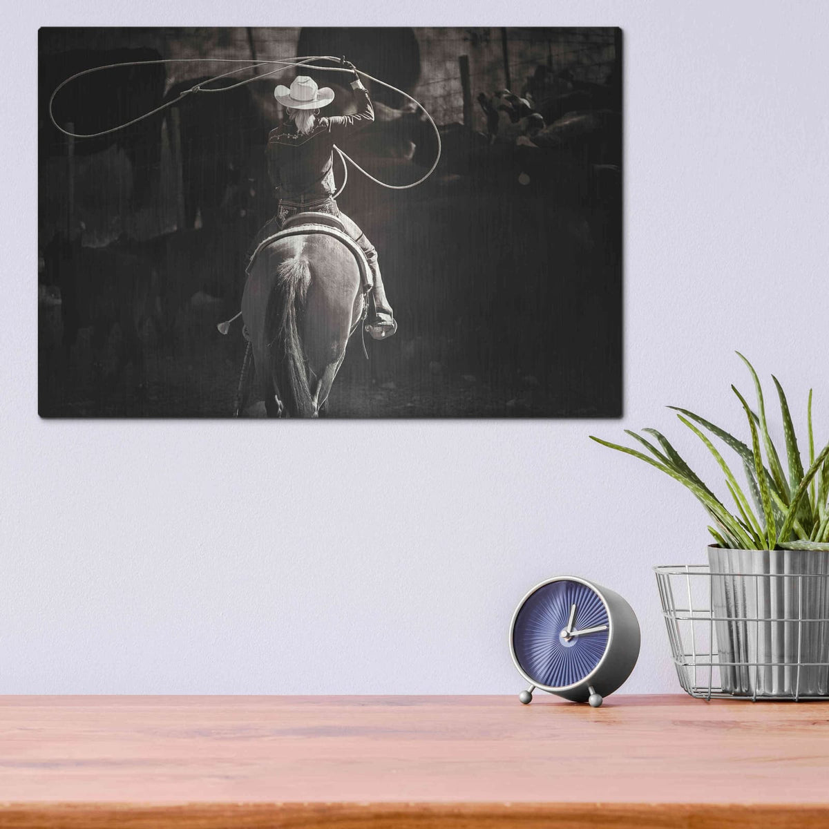'American Cowgirl' by Lisa Dearing – Metal Wall Art, 16x12 room view
