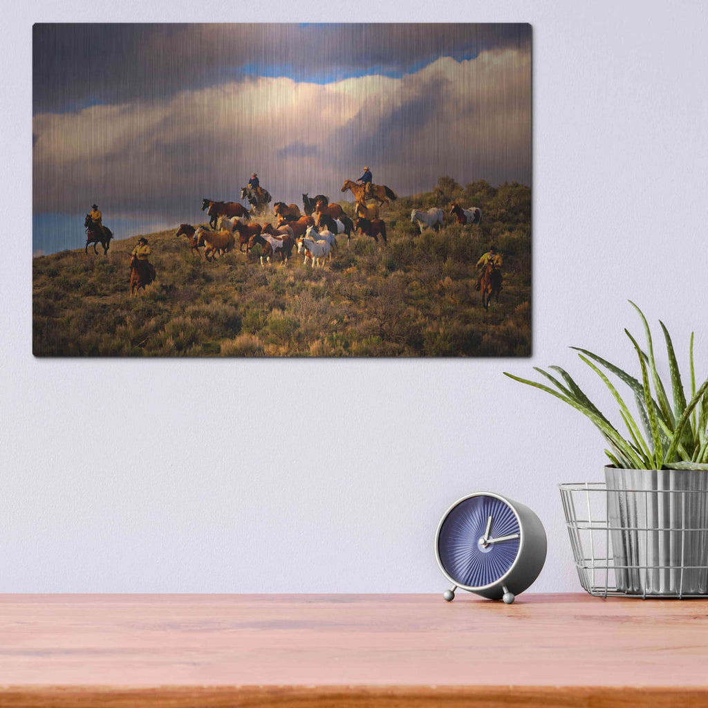 'Chasing Thunder' by Lisa Dearing – Metal Wall Art, 16x12 room view