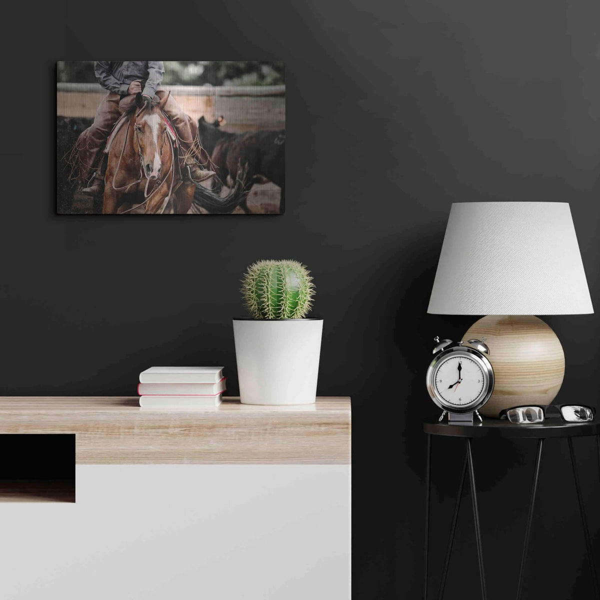 'Cutting Horse' by Lisa Dearing – Metal Wall Art, 24x16 room view