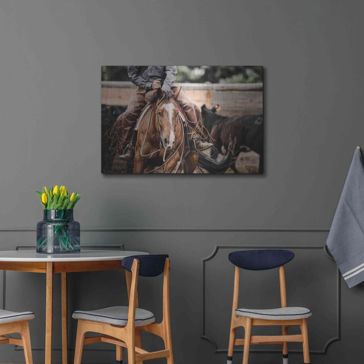 'Cutting Horse' by Lisa Dearing – Metal Wall Art, 36x24 room view