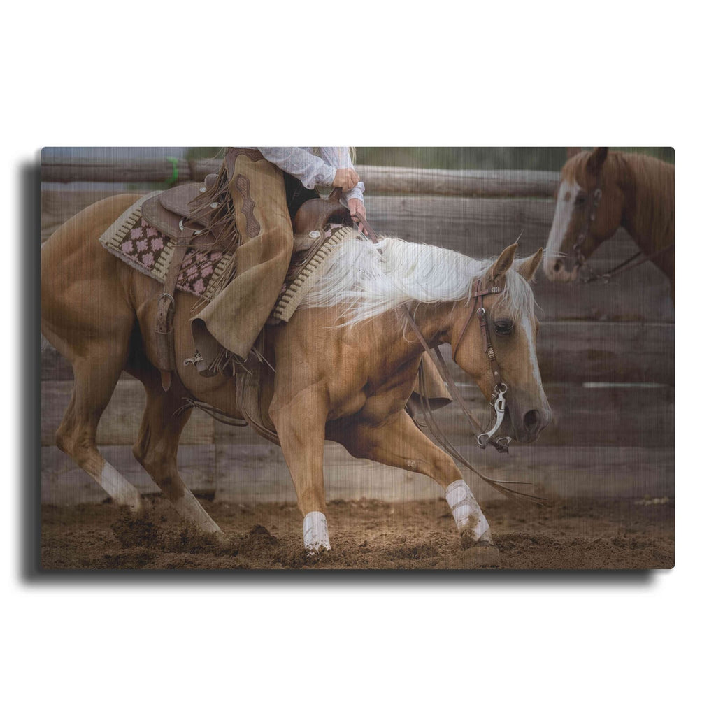 'Cutting Horses' by Lisa Dearing – Metal Wall Art