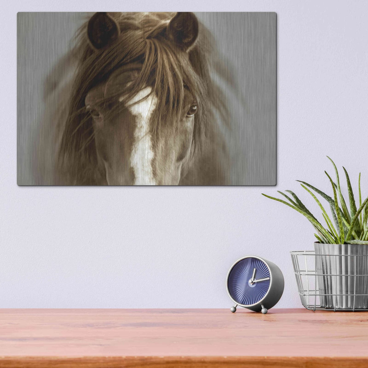 'Ghost Horse' by Lisa Dearing – Metal Wall Art, 16x12 room view