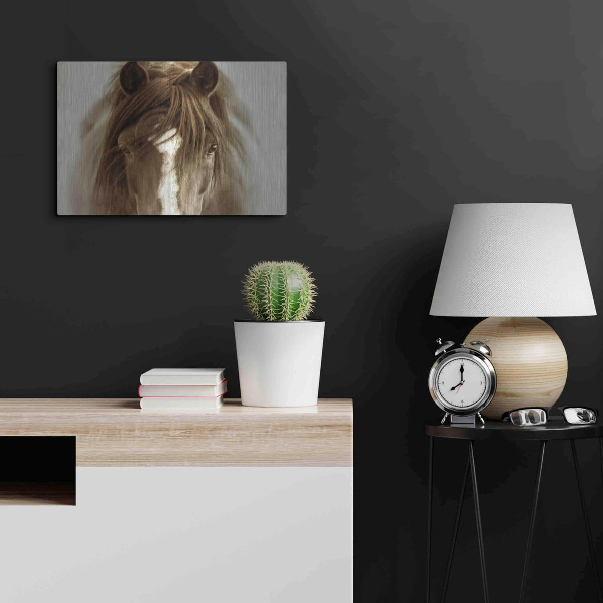 'Ghost Horse' by Lisa Dearing – Metal Wall Art, 24x16 room view
