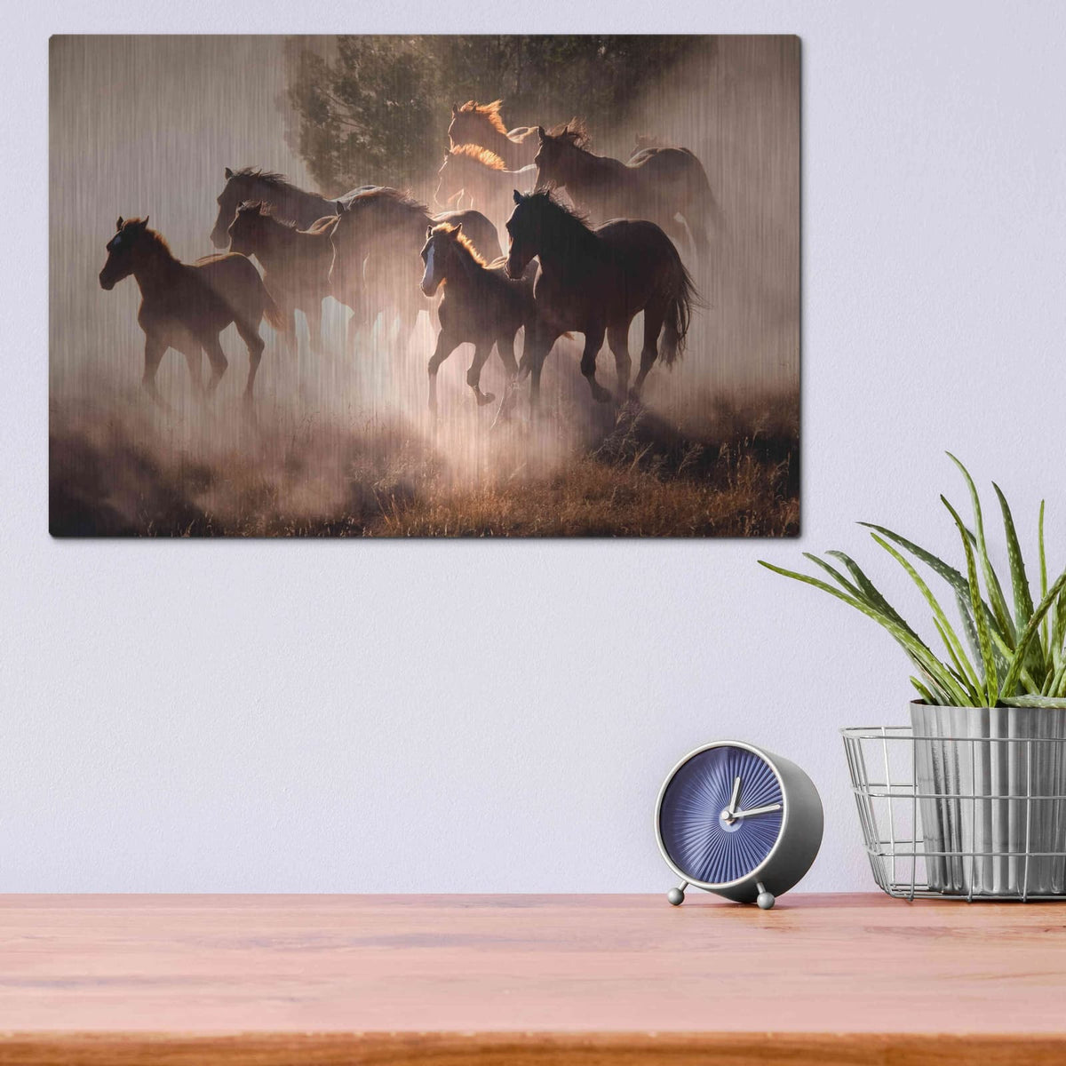 'Horses' by Lisa Dearing – Metal Wall Art, 16x12 room view