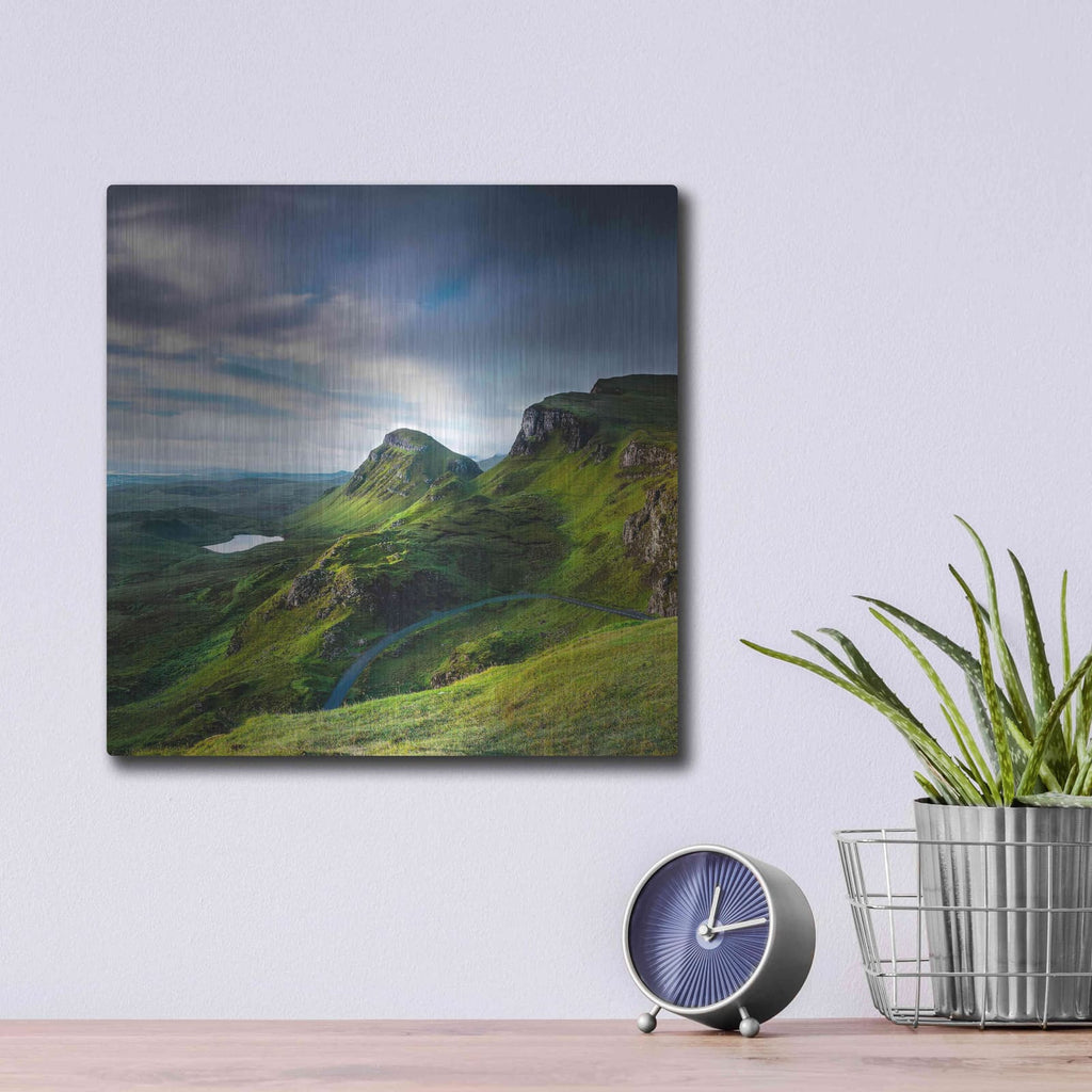 'Summer on the Quiraing' by Lynne Douglas – Metal Wall Art, 12x12 room view