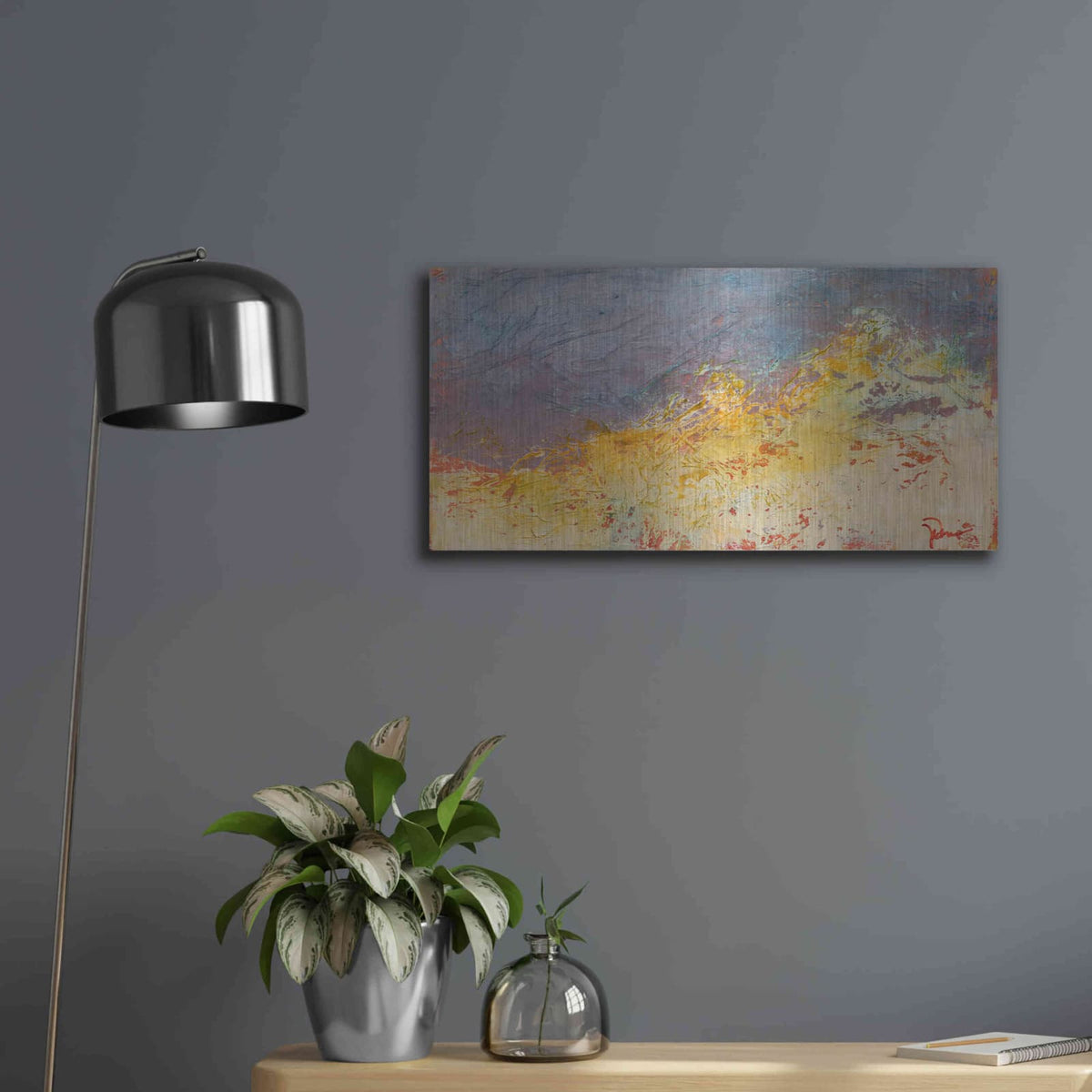 'Aerial' by Patrick Dennis – Metal Wall Art, 24x12 room view