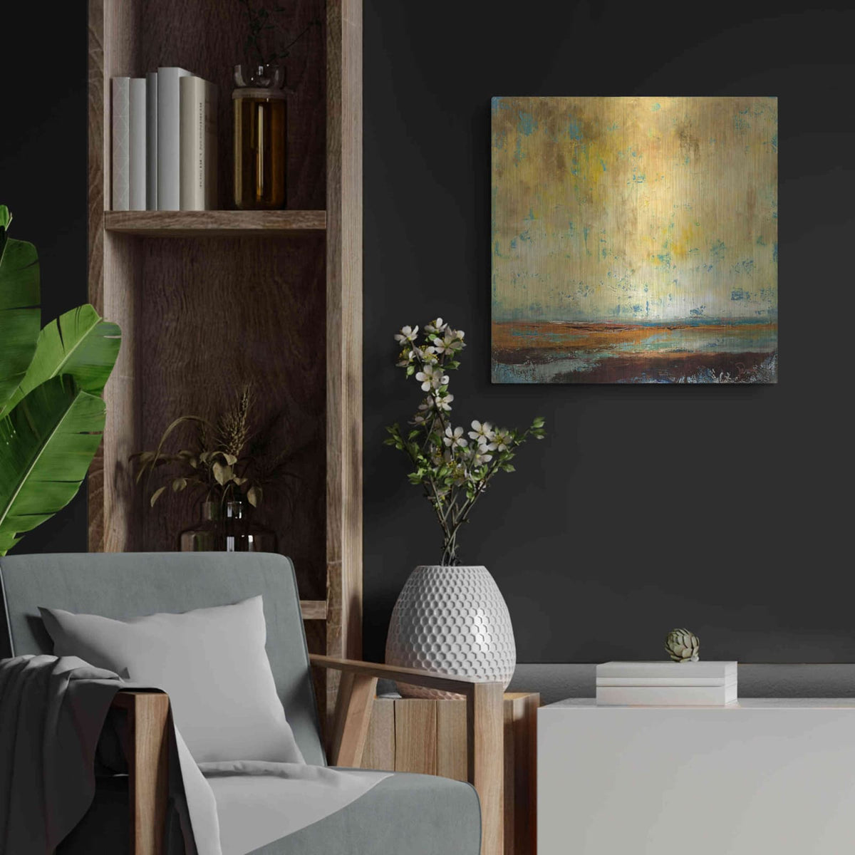'Air Quality' by Patrick Dennis – Metal Wall Art, 24x24 room view