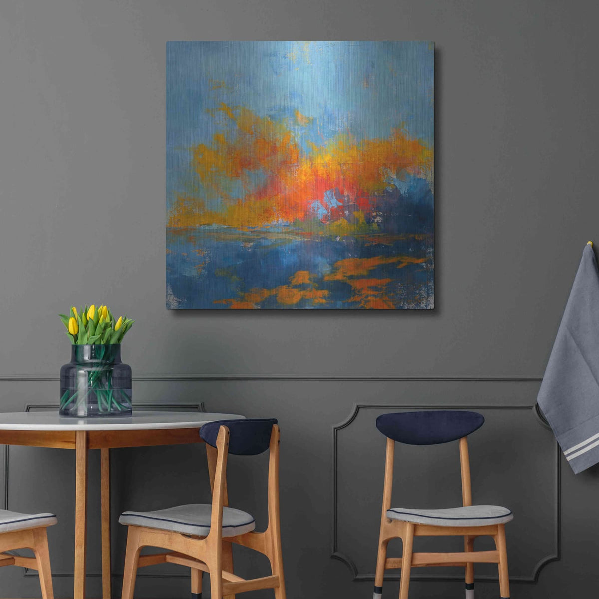 'Blue on Blue' by Patrick Dennis – Metal Wall Art, 36x36 room view