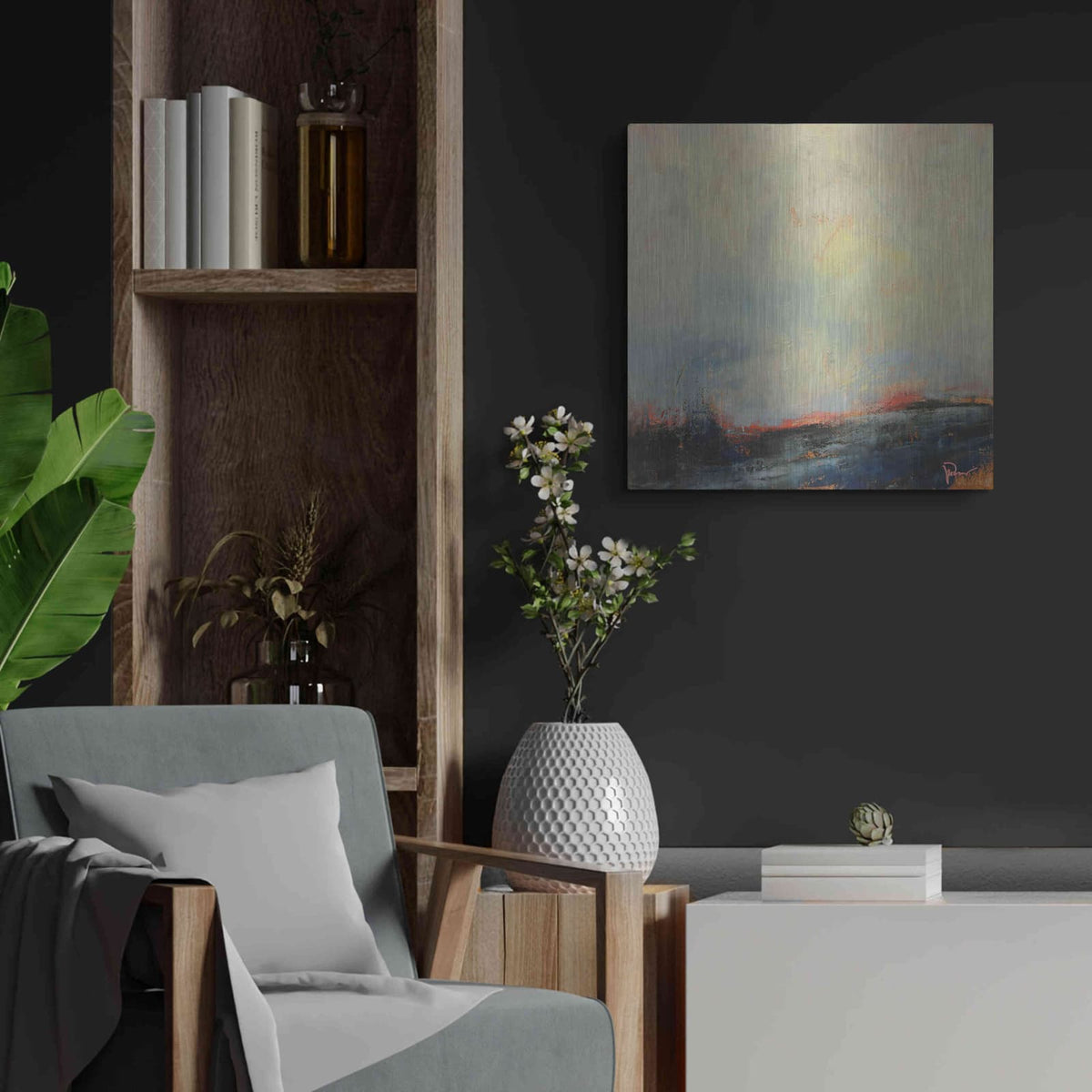 'Burnout' by Patrick Dennis – Metal Wall Art, 24x24 room view