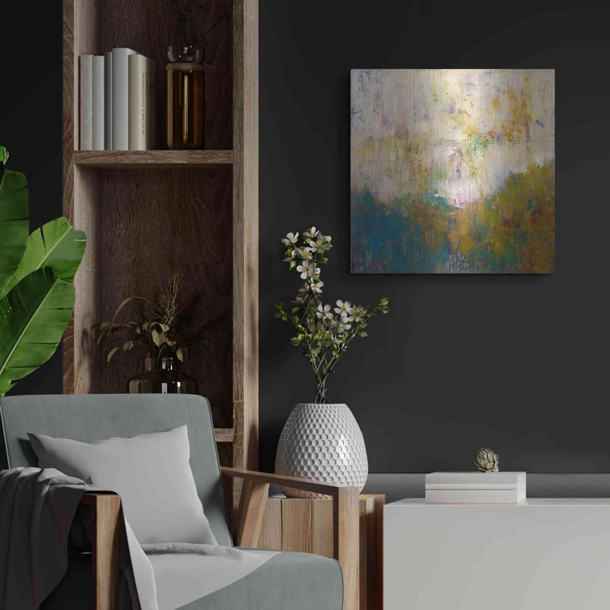 'London No. 1' by Patrick Dennis – Metal Wall Art, 24x24 room view
