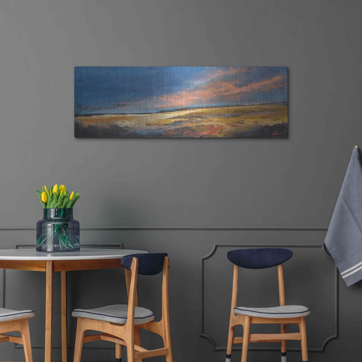 'Ranch Romance' by Patrick Dennis – Metal Wall Art, 48x16 room view
