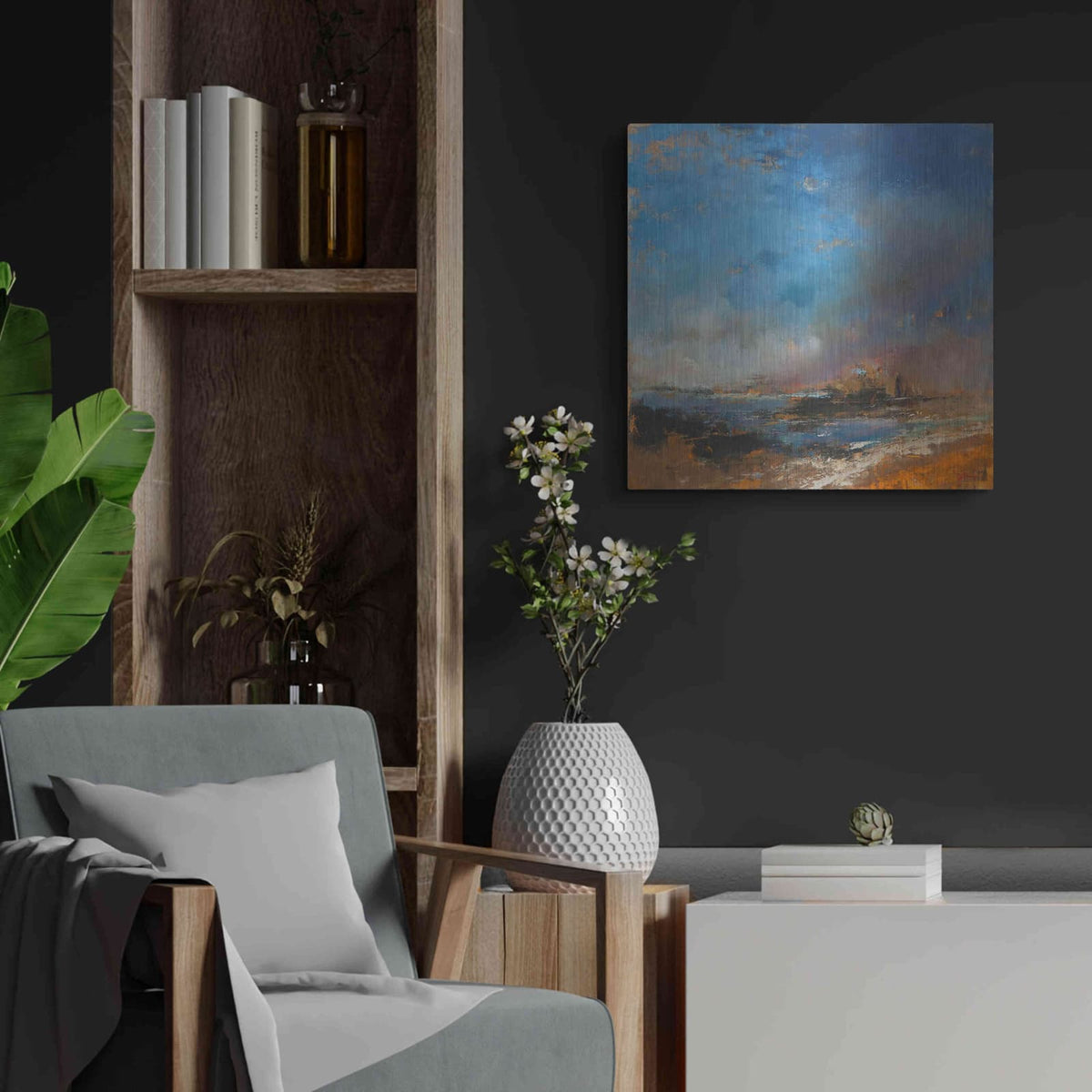 'Reclaimed Land' by Patrick Dennis – Metal Wall Art, 24x24 room view