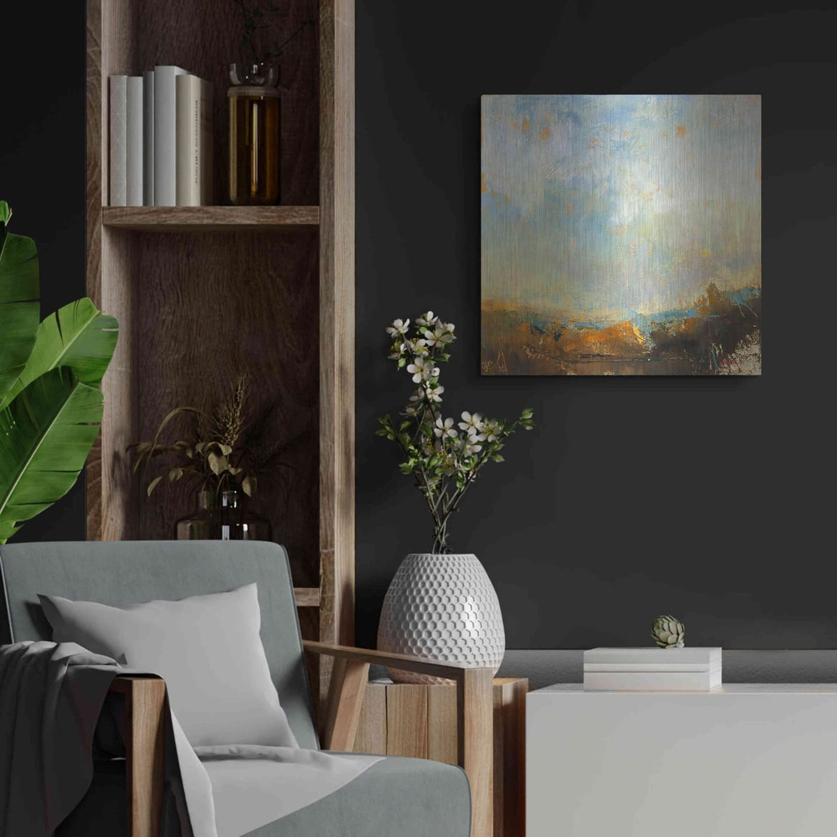 'Scaffold' by Patrick Dennis – Metal Wall Art, 24x24 room view