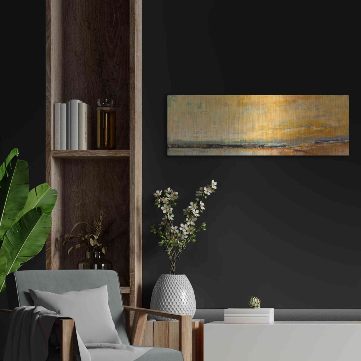 'Winter Sky' by Patrick Dennis – Metal Wall Art, 36x12 room view