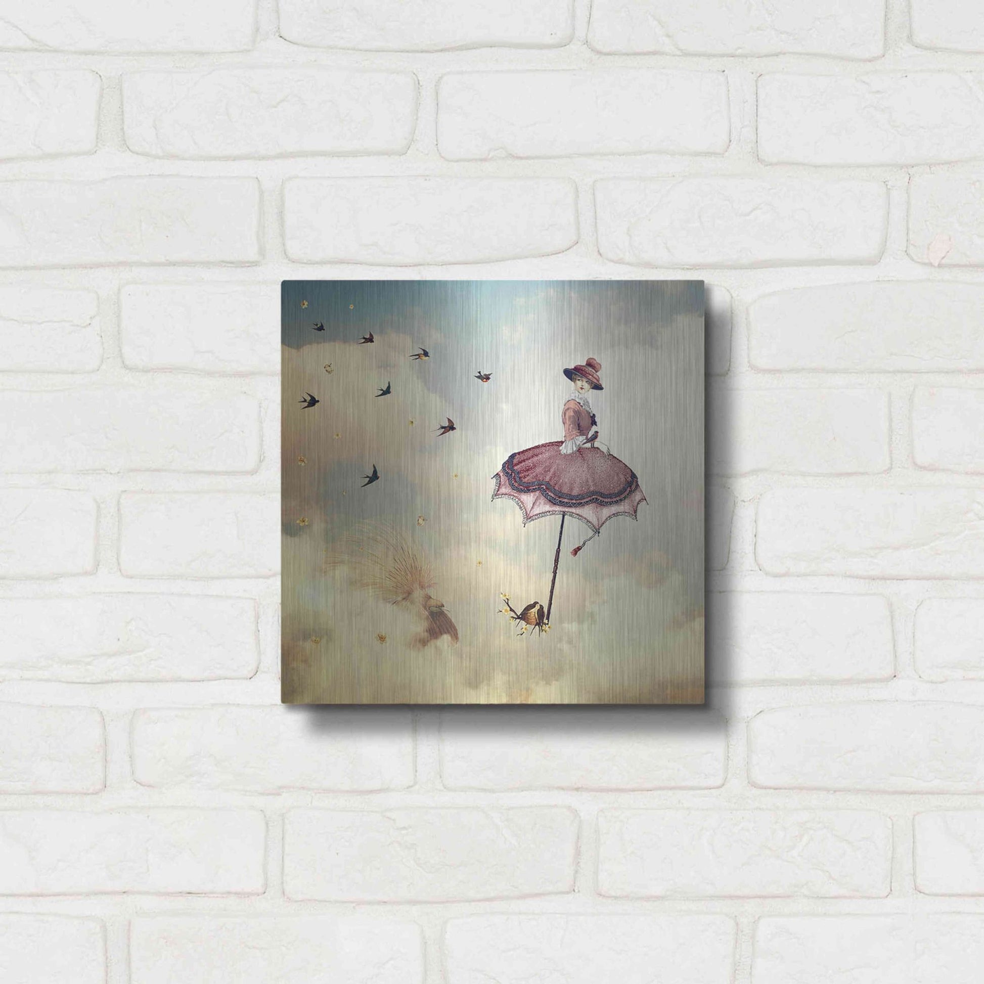 Luxe Metal Art 'Another Kind of Mary Poppins' by Paula Belle Flores, Metal Wall Art,12x12