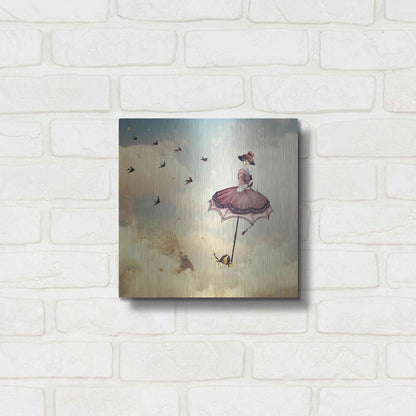 Luxe Metal Art 'Another Kind of Mary Poppins' by Paula Belle Flores, Metal Wall Art,12x12