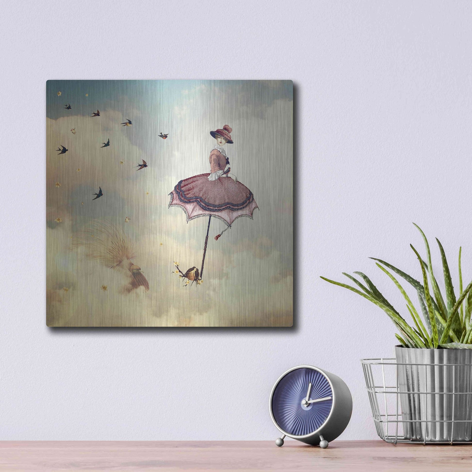 Luxe Metal Art 'Another Kind of Mary Poppins' by Paula Belle Flores, Metal Wall Art,12x12