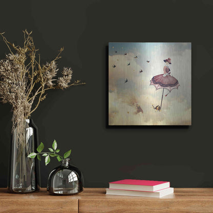 Luxe Metal Art 'Another Kind of Mary Poppins' by Paula Belle Flores, Metal Wall Art,12x12