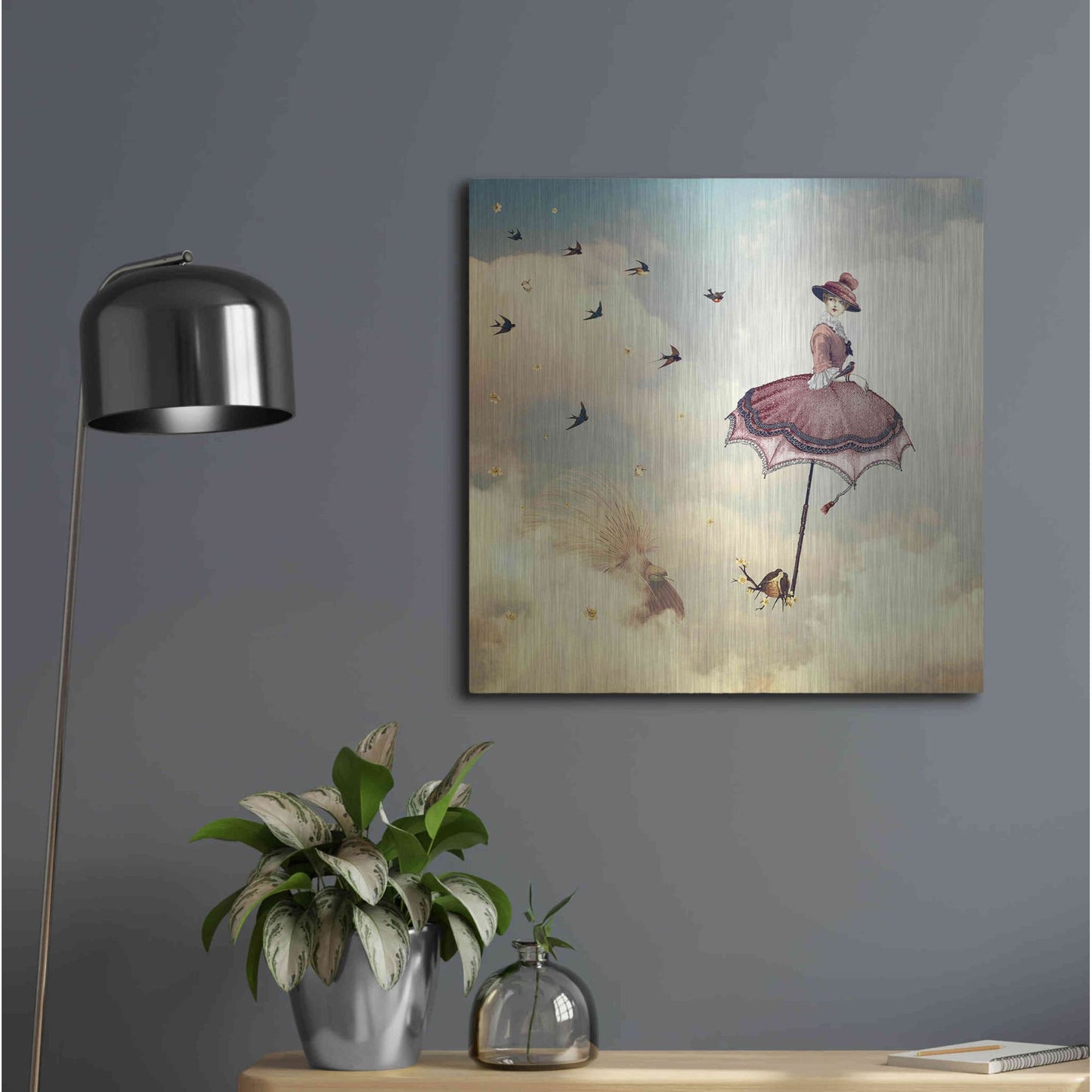 Luxe Metal Art 'Another Kind of Mary Poppins' by Paula Belle Flores, Metal Wall Art,24x24